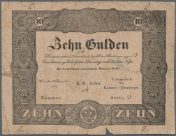 10 Gulden 1834 P. A69b FORMULAR, Used With Folds And Staining, Small Missing Part At Lower Border, One Tear At Left... - Austria