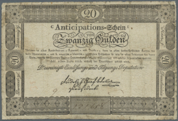 20 Gulden 1813 P. A53a, Highly Rare As Issued Note, Used With Folds And Light Staining In Paper, Probably Small... - Austria