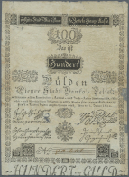 Very Rare High Denomination 100 Gulden 1800 P. A35a, Stronger Used, Seveal Creases, Paper Shows Lots Of Thinning... - Austria