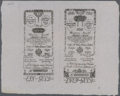 Uncut Sheet Of 2 Formular Notes 1 And 2 Gulden 1800 P. A29-A30 Formular With One Horizontal Fold, Condition: VF+.... - Austria