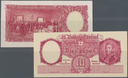 10 Pesos ND Proof Print P. 265p, Front And Back Seperatly Printed On Banknote Paper, Condition: UNC. (2 Pcs) (D) - Argentina