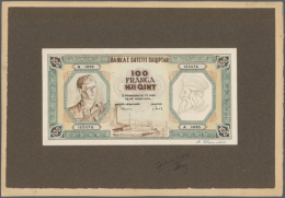 Very Rare Hand Executed Design Studies From The Printing Works For A 100 Franga 1945 Banknote Which Was Never... - Albania