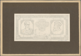 Very Rare Hand Executed Design Studies From The Printing Works For A 100 Franga 1945 Banknote Which Was Never... - Albania