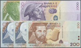 Set Of 5 Banknotes Containing 200, 500 And 1000 Leke 2001 P. 67-69 And 500, 2000 Leka 2007 P. 72, 74, All Notes In... - Albania