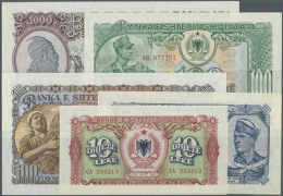 Set Of 5 Banknotes Containing 10, 50, 100, 500 And 1000 Leke 1949-57, P. 25, 28, 30, 31, 32, All In Condition: UNC.... - Albania