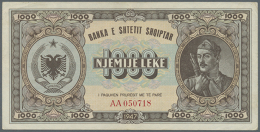 1000 Leke 1947 P. 23, Center Fold And Light Corner Folding, Strong Paper, Condition: VF+. (D) - Albania