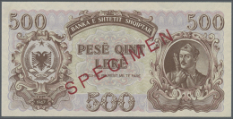 500 Leke 1947 Specimen P. 22s, Light Corner Bend At Upper Left, Condition: AUNC. (D) - Albania