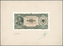 Very Rare Proof Prints From The Printing Works Of The 10 Lela 1947 P. 19(p) Banknote, Front And Back Seperatly... - Albania