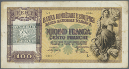 100 Franga ND(1945) P. 14 In Conditoin: F-. (D) - Albania