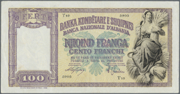 100 Franga ND(1940) P. 8 In Condition: F+ To VF-. (D) - Albania