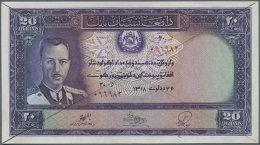 20 Afghanis ND(1939) P. 24a, Rare Banknote, Issued With Serial Number, With Bank Cancellation Lines On Front Side... - Afghanistan