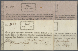 Stadtkasse Tondern Schlewig Holstein Set Mit 4 Banknoten, 2 X 4 Schilling Und 2 X 12 Schilling 1812, PiRi A646,... - [ 1] …-1871 : German States