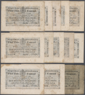 Haupt Verwaltung Der Staats Schulden, Berlin Lot Mit 14 Banknoten Zu 5 Thaler Courant 1824, PiRi A209, Alle In... - Other & Unclassified