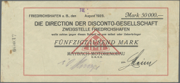 Friedrichshafen, Maybach-Motorenbau, 50 Tsd. Mark, 18.8.1923 (Tag Gestempelt), Erh. II-III (D) - Other & Unclassified