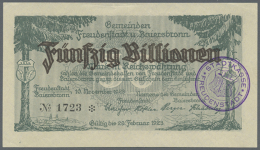 Freudenstadt Und Baiersbronn, Stadtgemeinde Und Gemeinde, 50 Billionen Mark, 10.11.1923, Mit Stempel, Erh. II (D) - Other & Unclassified