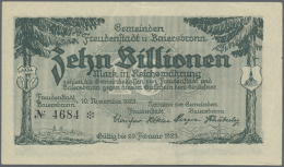 Freudenstadt Und Baiersbronn, Stadtgemeinde Und Gemeinde, 5 Billionen Mark, November 1923 - 20.4.1924, Ohne KN; 10... - Other & Unclassified