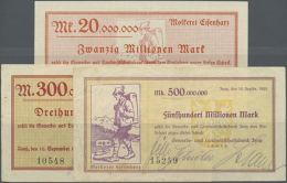 Eisenharz, Molkerei, 20, 300, 500 Mio. Mark, 10.9.1923, Schecks Auf Gewerbe- Und Landwirtschaftsbank Isny Mit... - Other & Unclassified