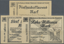 Helgoland, Preußische Baukasse, 500 Tsd. Mark, 20.8.1923; 5, 10 Mio. Mark, 28.8.1923; Erh. II-III, Total 3... - Other & Unclassified