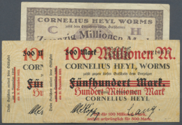 Worms, Cornelius Heyl, 20 Mio. Mark, 5.9.1923, 2 X 100 Mio. Mark, O. D., Überdrucke Auf 500 Mark, Erh. III,... - Other & Unclassified