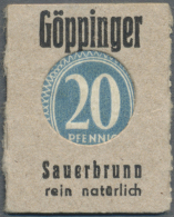 Göppingen, Dr. Landerer Söhne, 20 Pf. Ziffer Kontrollrat (ca. 1947), Einheitsausgabe Der Fa.... - Other & Unclassified