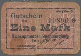 Deutsch-Südwestafrika, Swakopmunder Buchhandlung 1 Mark O.D.(1916-18), Ro.957b, Stärker Gebrauchte... - Other & Unclassified