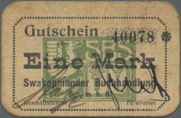 Deutsch-Südwestafrika, Swakopmunder Buchhandlung 1 Mark O.D.(1916-18), Ro.955a, Gebrauchte Erhaltung Mit... - Other & Unclassified