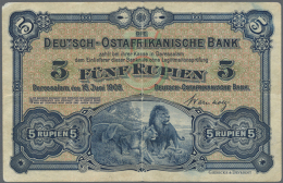 Deutsch-Ostafrika: 5 Rupien 1905, Ro.900 Ohne Seriennummer, So Nicht Im Katalog Gelistet! Sehr Saubere... - Other & Unclassified