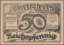 Petershagen Bei Berlin, Münzenhandlung Fa. Weineck, 50 Rpf., 1 RM, 5 RM, 25.3.1944, Phantasie-Ausgabe, Erh. I,... - Other & Unclassified