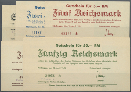 Nürtingen, Kreisverband, 1, 2, 5, 20, 50 RM, 10.4.1945, 2 Und 5 RM Ohne Entwertungsstempel, Die Anderen... - Other & Unclassified