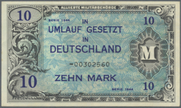 Germany: Allied Military Command 10 Mark 1944 REPLACEMENT Ro 203, Pick 194, With Serial Number -00302560 And... - Other & Unclassified