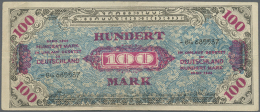 Kleines Lot Mit 2 Banknoten Der Alliierten Militärbehörde, Dabei 1/2 Mark 1944 US-Druck, - Vor Der... - Other & Unclassified