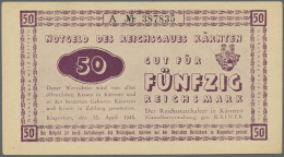 Reichsgau Kärnten 50 Reichsmark 1945, Ro.187, Leicht Vergilbtes Papier Mit Bestoßenen Ecken, Erhaltung:... - Other & Unclassified