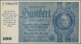 100 Reichsmark Der Notausgaben 1945 "Schörner-Note", Ro.182, Leicht Vergilbtes Papier Und Senkrechter... - Other & Unclassified