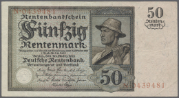 50 Rentenmark 1925 Serie N, Ro.162 In Leicht Gebrauchter Erhaltung Mit Knicken. Erhaltung: VF (D) - Other & Unclassified