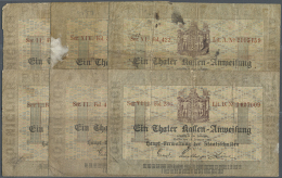 Haupt Verwaltung Der Staats Schulden, Berlin Lot Mit 6 Banknoten Zu 1 Thaler Courant 1861, PiRi A222, Alle In... - [ 1] …-1871 : German States