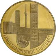 Stuttgart: Goldmedaille O. J., Landeshauptstadt Stuttgart/Altes Schloss Und Stiftskirche, Gold 986; 26 Mm, Ca. 10... - Other & Unclassified