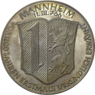 Mannheim - Silbermedaille 1966, Von Holl, 1200 Jahre 766-1966, Stadtkarte, Und Wappen, Offensichtlich Kleinauflage... - Other & Unclassified