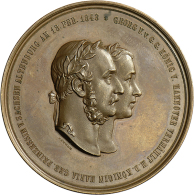 Braunschweig-Calenberg-Hannover, Georg V. 1851-1866: Bronzemedaille 1868 Von Jauner, Auf Seine Silberhochzeit Mit... - Other & Unclassified