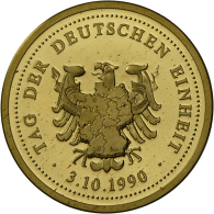 Lot 2 Goldmedaillen 1990 PP "Tag Der Deutschen Einheit", Gold 999,9; 35,5 Mm (15,5 G) Und 20mm (3,5 G), Auflage Je... - Other & Unclassified
