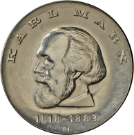 KARL MARX 20 Mark 1968, Und Br. Tor 20 Mark 1990 In Silber, Beide St(-). (D) - Other & Unclassified