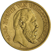 Karl, 1864-1891, 10 Mark 1875 F, J 292, Sehr Schön (R) - Other & Unclassified