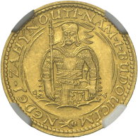 Dukat 1923, Hl. Wenzel Herzog Von Böhmen, NGC Holder MS 65, St. (R) - Czechoslovakia