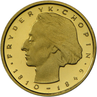 Fryderyk Chopin, 2000 Zlotych 1977, 8g/900er Gold, Auflage Nur 4.000 Ex., PP. (R) - Poland