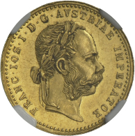 Franz Joseph I., Dukat 1884, NGC Holder UNC Details Bent, Vz. (R) - Austria