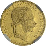 Franz Joseph I., Dukat 1867 A (Wien), NGC Holder AU 50, Fast Vz. (R) - Austria