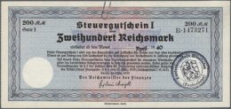 Riesiger Posten Mit 370 Stück Steuergutscheinen Des Reichsfinanzministeriums 1940 Zu 100 Und 200 Reichsmark,... - Other & Unclassified