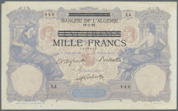 1000 Francs Tunesien O.D.(1942-43), Ro.668, überdruckt Auf Einer Nicht Verausgabten Und Nicht Gelisteten Note... - Other & Unclassified