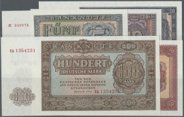 Satz Mit 5 Banknoten 5, 10, 20, 50 Und 100 Mark 1955, Ro.349-353 In Kassenfrischer Erhaltung (5... - Other & Unclassified