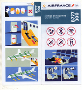 CONSIGNES DE SECURITE / SAFETY CARD  *Boeing B777 300 AIR FRANCE - Safety Cards