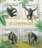 Burundi MNH Chimpanzees Sheetlet And SS - Chimpancés